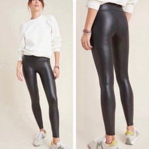 Spanx Black Faux Leather Leggings Size Medium